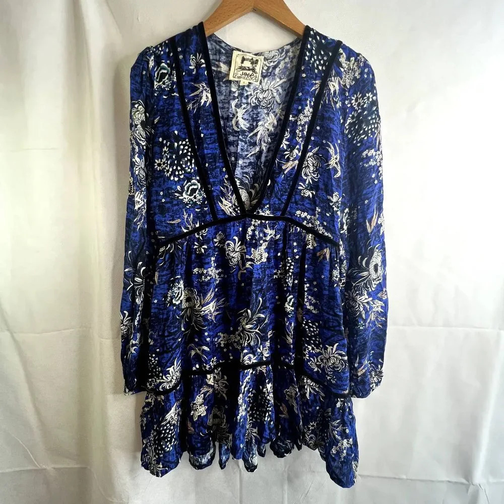 Jaase Moonlight Blue Jessie Short Floral Dress‎ Size Small - Picture 13 of 13